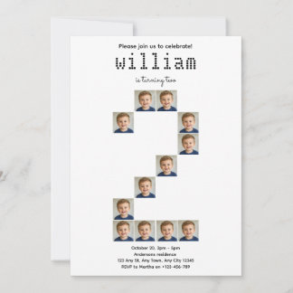 Invitación de cumpleaños con foto adorable para se