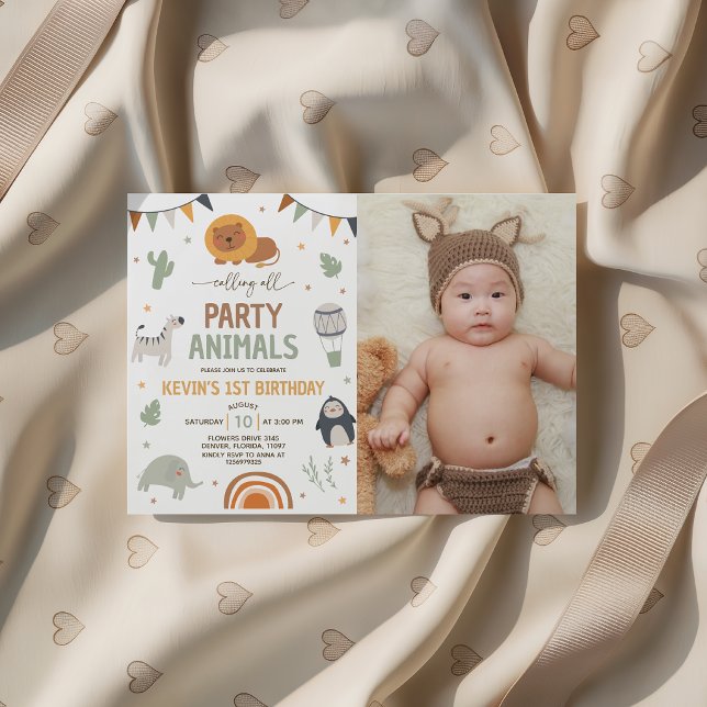 Invitación de cumpleaños con foto de animales de f (Subido por el creador)
