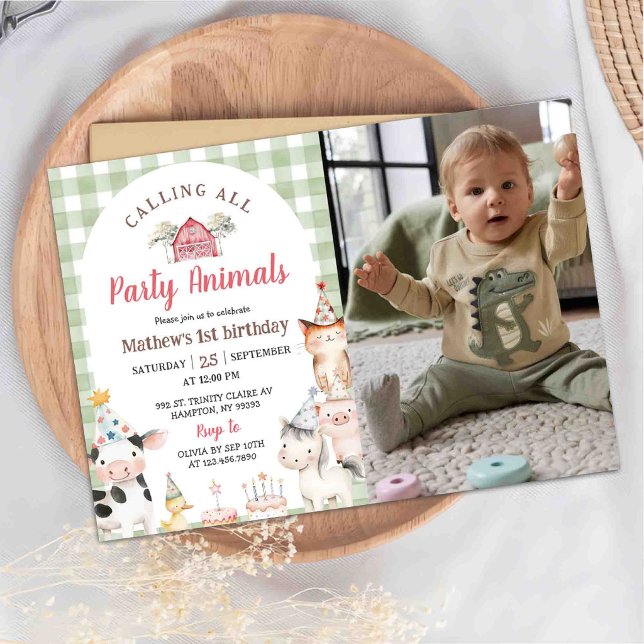 Invitación de cumpleaños con foto de animales de g (Subido por el creador)