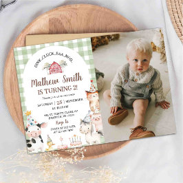 Invitación de cumpleaños con foto de animales de g