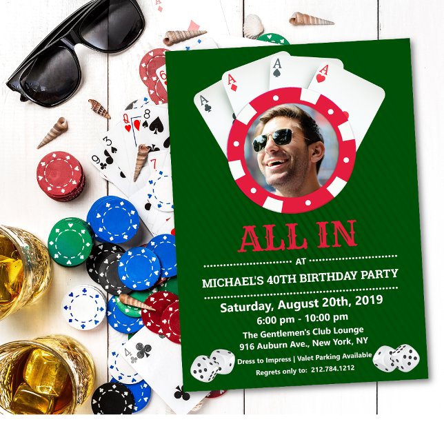 Invitación de cumpleaños con foto de casino de Las (Subido por el creador)
