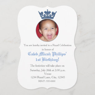 Invitación de Cumpleaños con Foto de Corona Real d