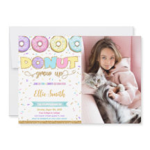Invitación de cumpleaños con foto de donut