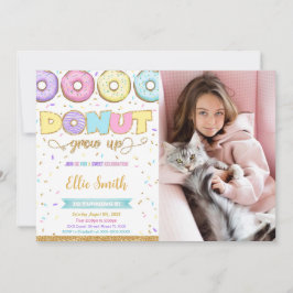 Invitación de cumpleaños con foto de donut