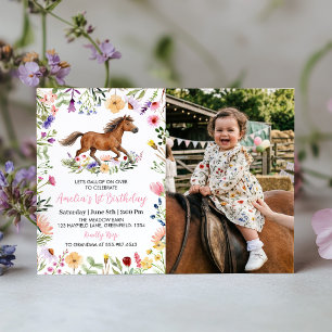 Invitación de Cumpleaños con Foto de Flor Silvestr