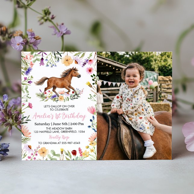 Invitación de Cumpleaños con Foto de Flor Silvestr (Subido por el creador)
