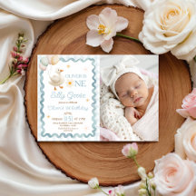 Invitación de cumpleaños con foto de Ganso Tonto a