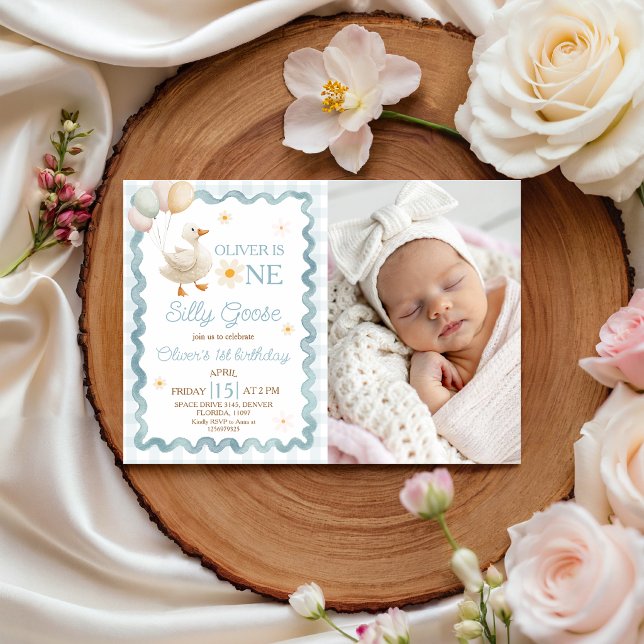 Invitación de cumpleaños con foto de Ganso Tonto a (Subido por el creador)