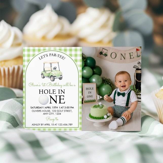 Invitación de cumpleaños con foto de golf Green Ho (Subido por el creador)