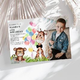 Invitación de cumpleaños con foto de jungla adorab