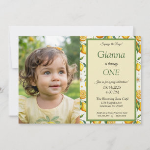 Invitación de cumpleaños con foto de Lemon Little