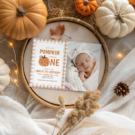 Invitación de cumpleaños con foto de Little Pumpki