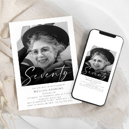 Invitación de cumpleaños con foto de los setenta m