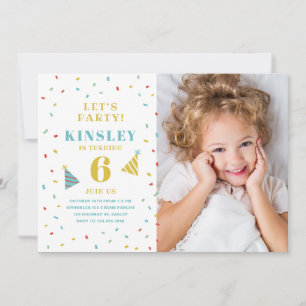 Invitación de cumpleaños con foto de niños con spr