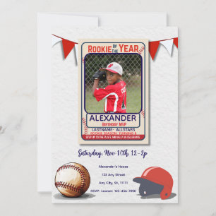 Invitación de cumpleaños con foto de Novato del Añ