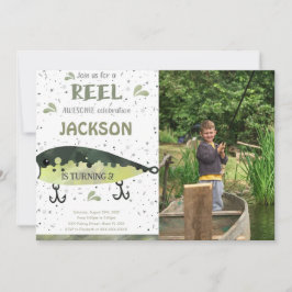 Invitación de cumpleaños con foto de pesca
