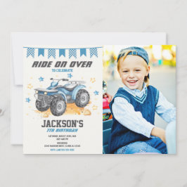 Invitación de cumpleaños con foto de Quad / Moto d
