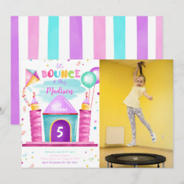 Invitación de cumpleaños con foto de rebote editab