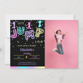 Invitación de cumpleaños con foto de salto negro