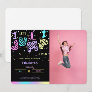 Invitación de cumpleaños con foto de salto negro