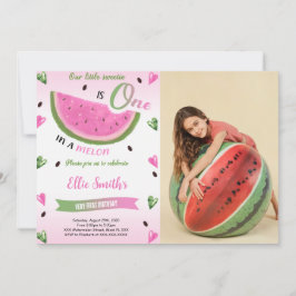 Invitación de cumpleaños con foto de sandía