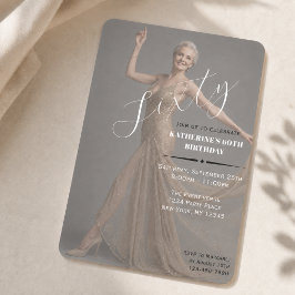 Invitación de cumpleaños con foto del 60 cumpleaño