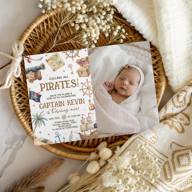 Invitación de cumpleaños con foto del capitán pira (Subido por el creador)