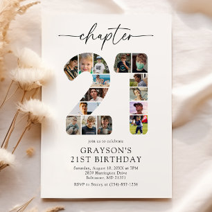 Invitación de cumpleaños con foto del capítulo 21