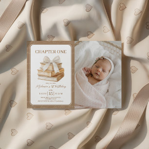 Invitación de cumpleaños con foto del capítulo uno