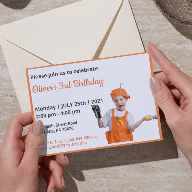 Invitación de cumpleaños con foto divertida de niñ (Subido por el creador)