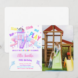 Invitación de cumpleaños con foto editable para pl