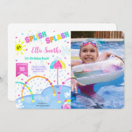 Invitación de cumpleaños con foto editable para Sp