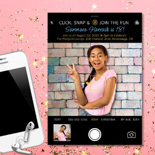 Invitación de Cumpleaños con Foto Instantánea