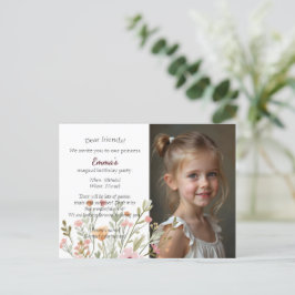 Invitación de cumpleaños con foto moderna y chic