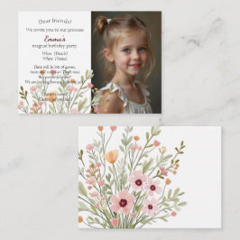 Invitación de cumpleaños con foto moderna y elegan