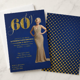 Invitación de cumpleaños con foto número 60 de oro