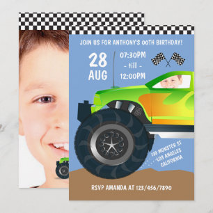 Invitación de cumpleaños con foto para fiesta de c