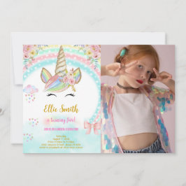 Invitación de cumpleaños con foto para niños de un