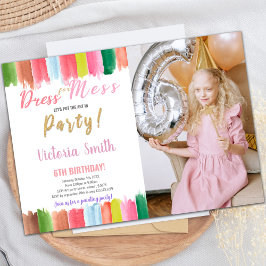 Invitación de cumpleaños con foto para pintar colo