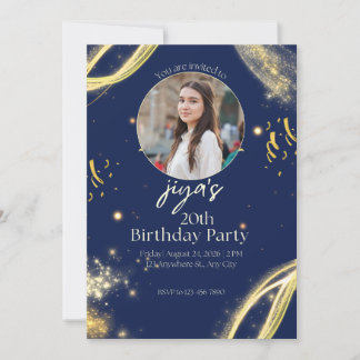 Invitación de cumpleaños con foto personalizada 