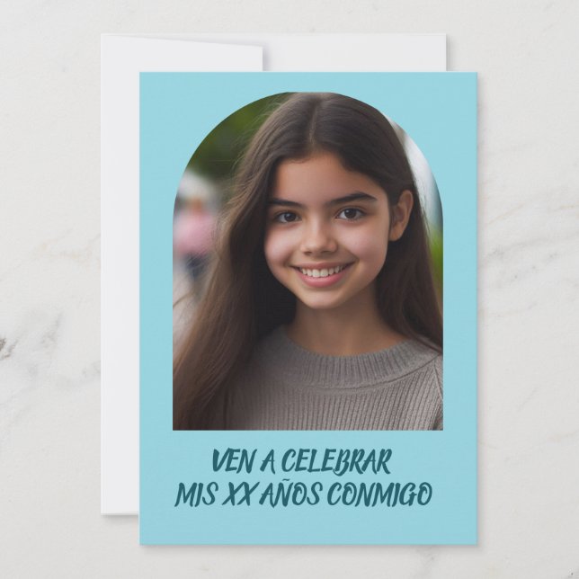 Invitación de Cumpleaños con Foto Personalizada (Anverso)