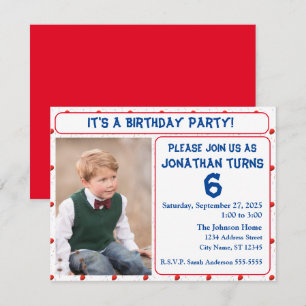 Invitación de cumpleaños con globos brillantes y c