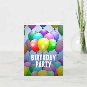 Invitación de cumpleaños con globos doblados