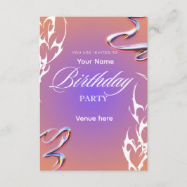 Invitación de cumpleaños con gradiente abstracto d