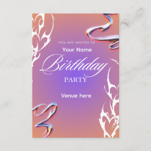 Invitación de cumpleaños con gradiente abstracto d