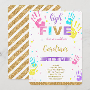 Invitación de cumpleaños con High Five