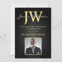 Invitación de Cumpleaños con Iniciales Personaliza