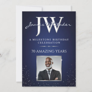 Invitación de Cumpleaños con Iniciales Personaliza