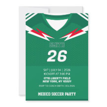 Invitación de cumpleaños con jersey de fútbol pers