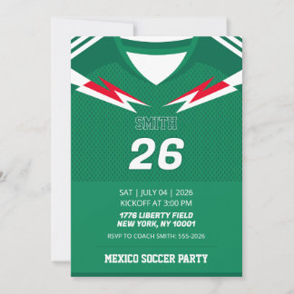 Invitación de cumpleaños con jersey de fútbol pers
